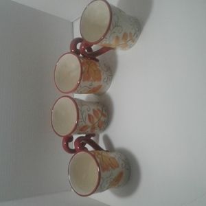 Set of 4 Pier 1 "fall leaf" mugs NWT